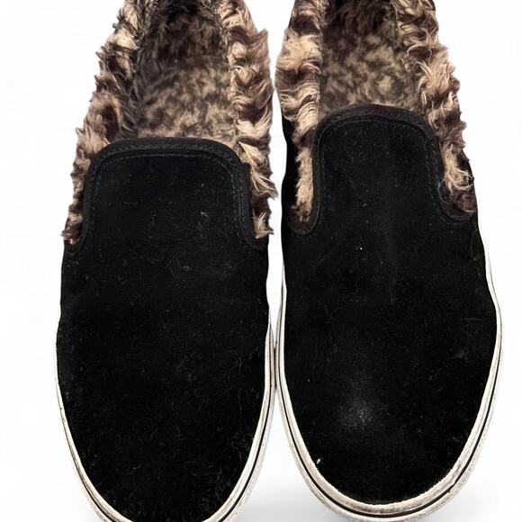 Black Vans slip on trainers with animal print - Picture 1 of 4